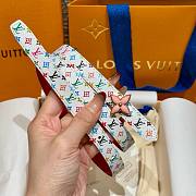 Fortok Louis Vuitton x Takashi Murakami Monogram Multicolor Belt Pink FLoral Buckle - 1