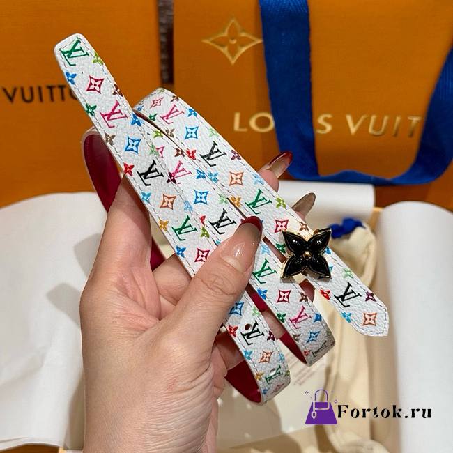 Fortok Louis Vuitton x Takashi Murakami Monogram Multicolor Belt Black FLoral Buckle - 1