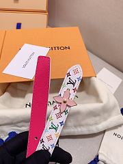 Fortok Louis Vuitton x Takashi Murakami Monogram Multicolor Belt Pink Buckle - 3
