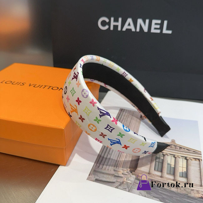 Fortok Louis Vuitton x Takashi Murakami Monogram Multicolor HeadBand White - 1