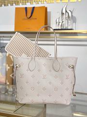 Fortok Louis Vuitton Neverfull MM Beige Monogram Empreinte Leather 31x28x14cm - 4