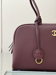 Fortok Chanel 2026ss Bowling Bag CC logo Burgundy 19*35.5*12.5cm - 4