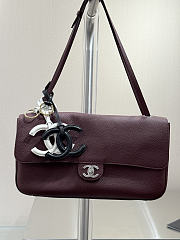 Fortok Chanel 2026ss Chanel Maxi Flapbag Burgundy 19.5*32*10cm - 6