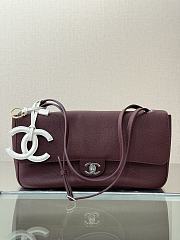 Fortok Chanel 2026ss Chanel Maxi Flapbag Burgundy 19.5*32*10cm - 4