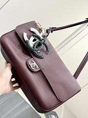 Fortok Chanel 2026ss Chanel Maxi Flapbag Burgundy 19.5*32*10cm - 2