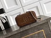 Fortok Chanel 2026ss Classic Vanity Chain bag Braided Raffia Brown 9.5*17*8cm - 6