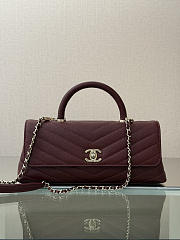 Fortok Chanel Coco Handle bag Burgundy 30-13-6cm - 1