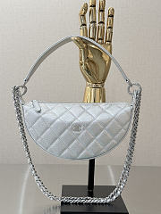 Fortok Chanel Half Moon Hobo Caviar Silver 23-13-5cm - 1