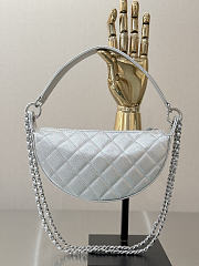 Fortok Chanel Half Moon Hobo Caviar Silver 23-13-5cm - 4