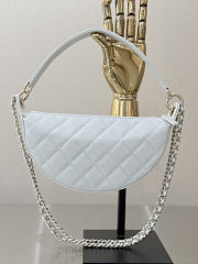 Fortok Chanel Half Moon Hobo Caviar White 23-13-5cm - 5