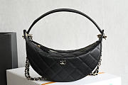 Fortok Chanel Half Moon Hobo Caviar Black 15-22-6cm - 1
