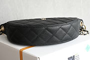 Fortok Chanel Half Moon Hobo Caviar Black 15-22-6cm - 2