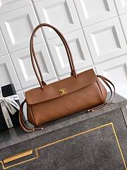 Fortok Chanel Grained Calfskin Stitched Urban Essentials Shopping Bag Brown 15x 31x 12cm - 1