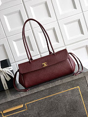 Fortok Chanel Grained Calfskin Stitched Urban Essentials Shopping Bag Burgundy 15x 31x 12cm - 1