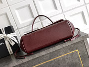 Fortok Chanel Grained Calfskin Stitched Urban Essentials Shopping Bag Burgundy 15x 31x 12cm - 4