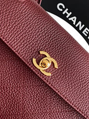 Fortok Chanel Grained Calfskin Stitched Urban Essentials Shopping Bag Burgundy 15x 31x 12cm - 3
