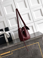 Fortok Chanel Grained Calfskin Stitched Urban Essentials Shopping Bag Burgundy 15x 31x 12cm - 2
