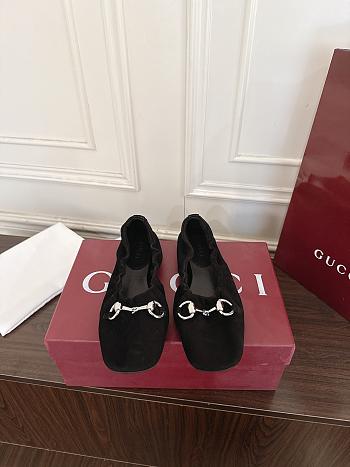 Fortok Gucci Prima Horsebit ballet flats Black Suede