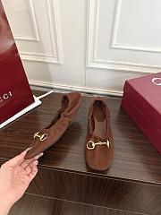 Gucci Prima Horsebit ballet flats Chocolate Brown Suede - 3