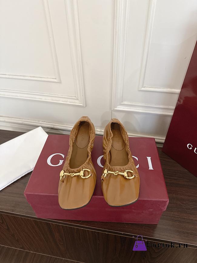 Gucci Prima Horsebit ballet flats Brown Leather - 1