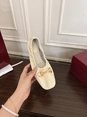 Gucci Prima Horsebit ballet flats White Leather - 4