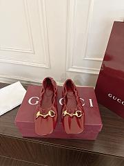 Gucci Prima Horsebit ballet flats Red Leather - 1