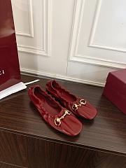 Gucci Prima Horsebit ballet flats Red Leather - 5
