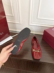 Gucci Prima Horsebit ballet flats Red Leather - 3