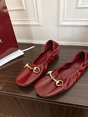 Gucci Prima Horsebit ballet flats Red Leather - 2