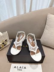 Fortok Alaïa Fishnet thong sandals White 5.5cm - 1