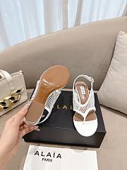 Fortok Alaïa Fishnet thong sandals White 5.5cm - 6