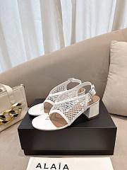 Fortok Alaïa Fishnet thong sandals White 5.5cm - 5