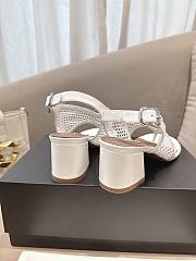 Fortok Alaïa Fishnet thong sandals White 5.5cm - 3