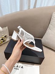 Fortok Alaïa Fishnet thong sandals White 5.5cm - 2