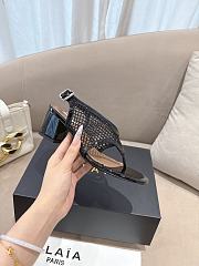 Fortok Alaïa Fishnet thong sandals Black 5.5cm - 4
