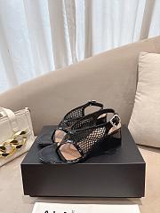 Fortok Alaïa Fishnet thong sandals Black 5.5cm - 3