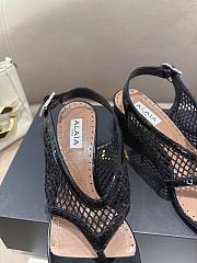 Fortok Alaïa Fishnet thong sandals Black 5.5cm - 2