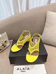 Fortok Alaïa Fishnet thong sandals Yellow 5.5cm - 4