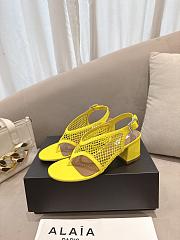 Fortok Alaïa Fishnet thong sandals Yellow 5.5cm - 2