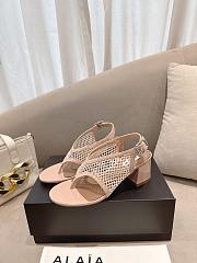 Fortok Alaïa Fishnet thong sandals Beige 5.5cm - 6