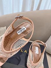 Fortok Alaïa Fishnet thong sandals Beige 5.5cm - 4