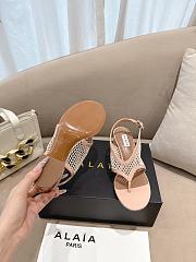 Fortok Alaïa Fishnet thong sandals Beige 5.5cm - 3