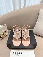 Fortok Alaïa Fishnet thong sandals Beige 5.5cm - 1