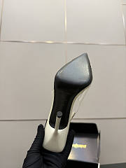 Fortok Saint Laurent Slingback Pumps Pointed Toe White 10.5cm - 6