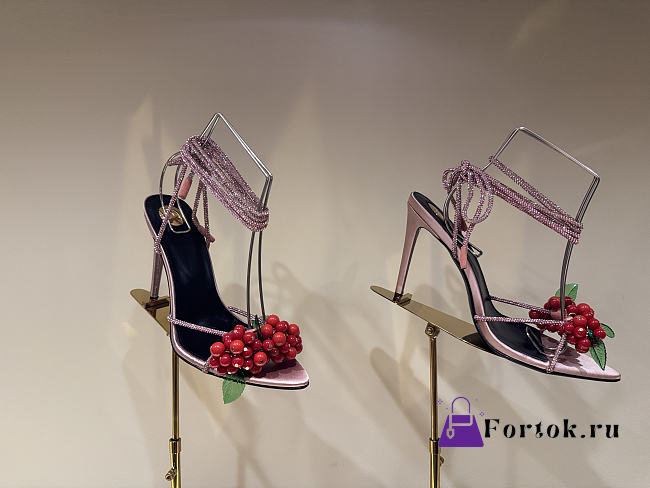 Fortok Saint Laurent MON CHÉRI High Heels Satin Pink  - 1