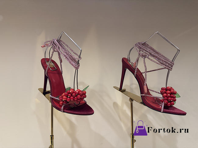 Fortok Saint Laurent MON CHÉRI High Heels Satin Red - 1