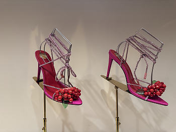 Fortok Saint Laurent MON CHÉRI High Heels Satin Hot Pink