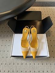 Fortok Saint Laurent Babylone Breteuil Slingback Pumps Yellow 6cm - 6