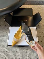 Fortok Saint Laurent Babylone Breteuil Slingback Pumps Yellow 6cm - 5