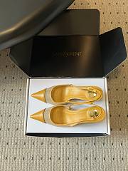 Fortok Saint Laurent Babylone Breteuil Slingback Pumps Yellow 6cm - 4